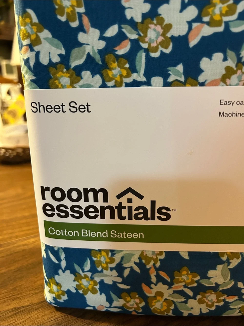 Room Essentials Cotton Blend Floral Sheet Set - Teal, White & Gold